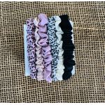 KIT ELÁSTICO PARA CABELO - (COM 6 ELÁSTICOS) - ANIMAL PRINT, TONS DE ROSA E PRETO 