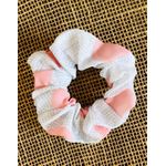 SCRUNCHIE - POÁ - ROSA, AZUL E BRANCO 