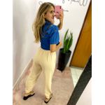 CALÇA JOGGER CREPE CINTO NUDE