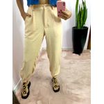 CALÇA JOGGER CREPE CINTO NUDE