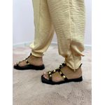 CALÇA JOGGER CREPE CINTO NUDE