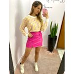 SHORTS SAIA COURO FAKE PINK