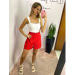 SHORT ALFAIATARIA CÓS TRIANGULAR VERMELHO