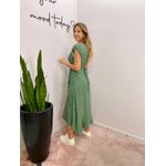 VESTIDO MIDI ENVELOPE MANGA CURTA POA VERDE