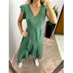 VESTIDO MIDI ENVELOPE MANGA CURTA POA VERDE