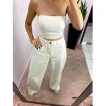 CALÇA JEANS WIDE LEG CRU