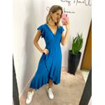 VESTIDO MIDI ENVELOPE MANGA CURTA AZUL