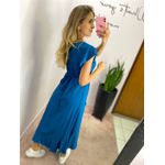 VESTIDO MIDI ENVELOPE MANGA CURTA AZUL