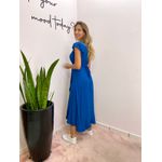 VESTIDO MIDI ENVELOPE MANGA CURTA AZUL