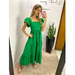VESTIDO TRICOLINE BABADOS VERDE