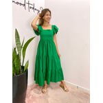 VESTIDO TRICOLINE BABADOS VERDE