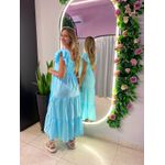 VESTIDO TRICOLINE BABADOS AZUL CLARO