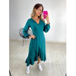 VESTIDO MIDI ENVELOPE MANGA LONGA VERDE MUSGO