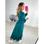 VESTIDO MIDI ENVELOPE MANGA LONGA VERDE MUSGO