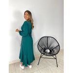 VESTIDO MIDI ENVELOPE MANGA LONGA VERDE MUSGO