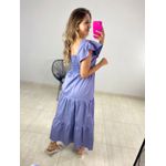VESTIDO TRICOLINE BABADOS CINZA