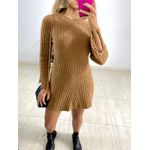 VESTIDO CURTO TRICOT MOUSSE CARAMELO