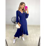 VESTIDO MIDI ENVELOPE MANGA LONGA AZUL MARINHO