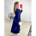 VESTIDO MIDI ENVELOPE MANGA LONGA AZUL MARINHO