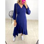 VESTIDO MIDI ENVELOPE MANGA LONGA AZUL MARINHO
