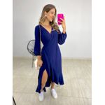 VESTIDO MIDI ENVELOPE MANGA LONGA AZUL MARINHO