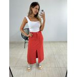 SAIA MIDI BOLSOS E FENDA TERRA COTA