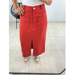 SAIA MIDI BOLSOS E FENDA TERRA COTA