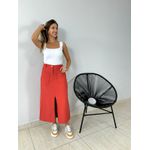 SAIA MIDI BOLSOS E FENDA TERRA COTA