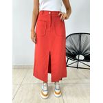 SAIA MIDI BOLSOS E FENDA TERRA COTA