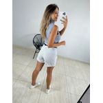 SHORT LINHO LISTRADO CINTO OFF/PRETO
