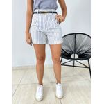 SHORT LINHO LISTRADO CINTO OFF/PRETO