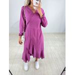 VESTIDO MIDI ENVELOPE MANGA LONGA POA ROXO