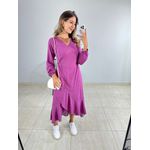 VESTIDO MIDI ENVELOPE MANGA LONGA POA ROXO