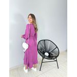 VESTIDO MIDI ENVELOPE MANGA LONGA POA ROXO