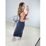 SAIA MIDI JEANS PRETA ESTONADA PRETO