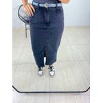 SAIA MIDI JEANS PRETA ESTONADA PRETO