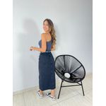SAIA MIDI JEANS PRETA ESTONADA PRETO
