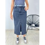 SAIA MIDI JEANS PRETA ESTONADA PRETO