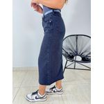 SAIA MIDI JEANS PRETA ESTONADA PRETO
