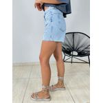 SHORT JEANS CORTE LASER BRILHO JEANS CLARO