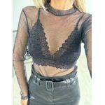 BODY VAZADO BRILHO PRETO