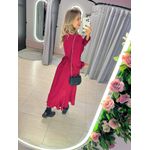 VESTIDO MIDI ENVELOPE MANGA LONGA MARSALA LISO