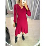 VESTIDO MIDI ENVELOPE MANGA LONGA MARSALA LISO