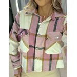 JAQUETA XADREZ LÃ BATIDA ROSA