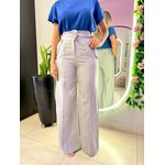 CALÇA BOTÕES LINHO CINZA