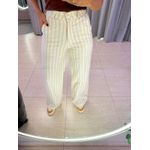 CALÇA PANTALONA LISTRAS LINHO NUDE