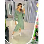VESTIDO MIDI ENVELOPE MANGA LONGA POA VERDE