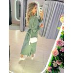 VESTIDO MIDI ENVELOPE MANGA LONGA POA VERDE