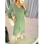 VESTIDO MIDI ENVELOPE MANGA LONGA POA VERDE