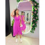 VESTIDO MIDI ENVELOPE MANGA CURTA POA FUCSIA